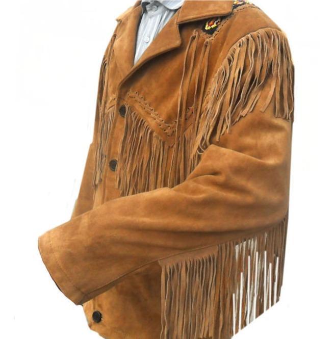 Men’s Tan Suede Leather Cowboy Jacket