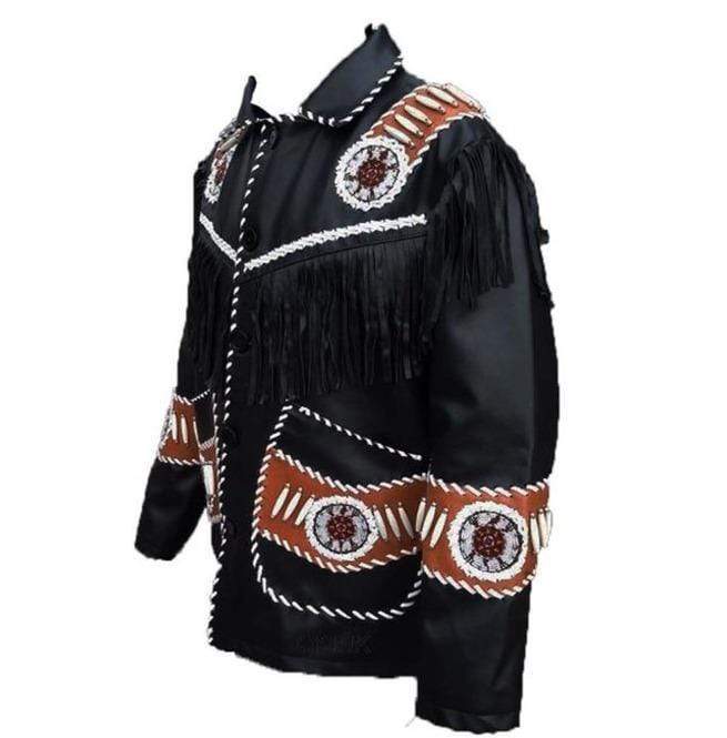 Men’s Handmade Black Western Leather Jacket