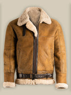 Men Brown B3 Shearling Leather Jacket
