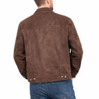 Men Brown Suede Leather Jacket with Colter Shaw Classic Outdoor Style