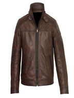 Men Dark Brown Leather Jacket