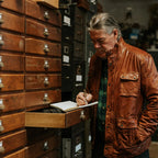 Men’s Pure Fine Grain Lambskin Brown Leather Field Jacket by Avanzar