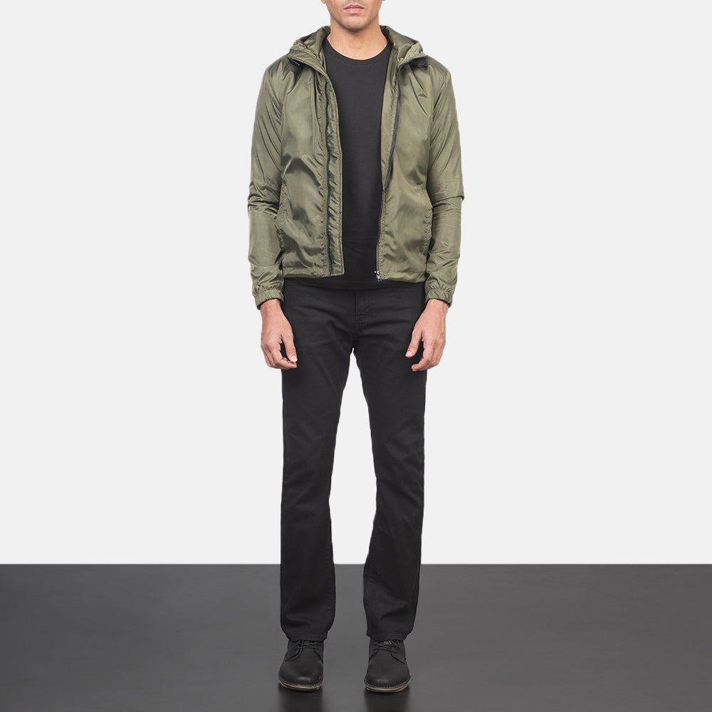 Jimmy Green Hooded Windbreaker Jacket