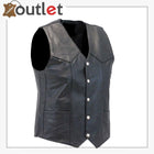 Leather Black Motorcycle Fashion Vest