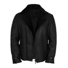Men’s Luxury Double Aviator Black Shearling Leather Jacket