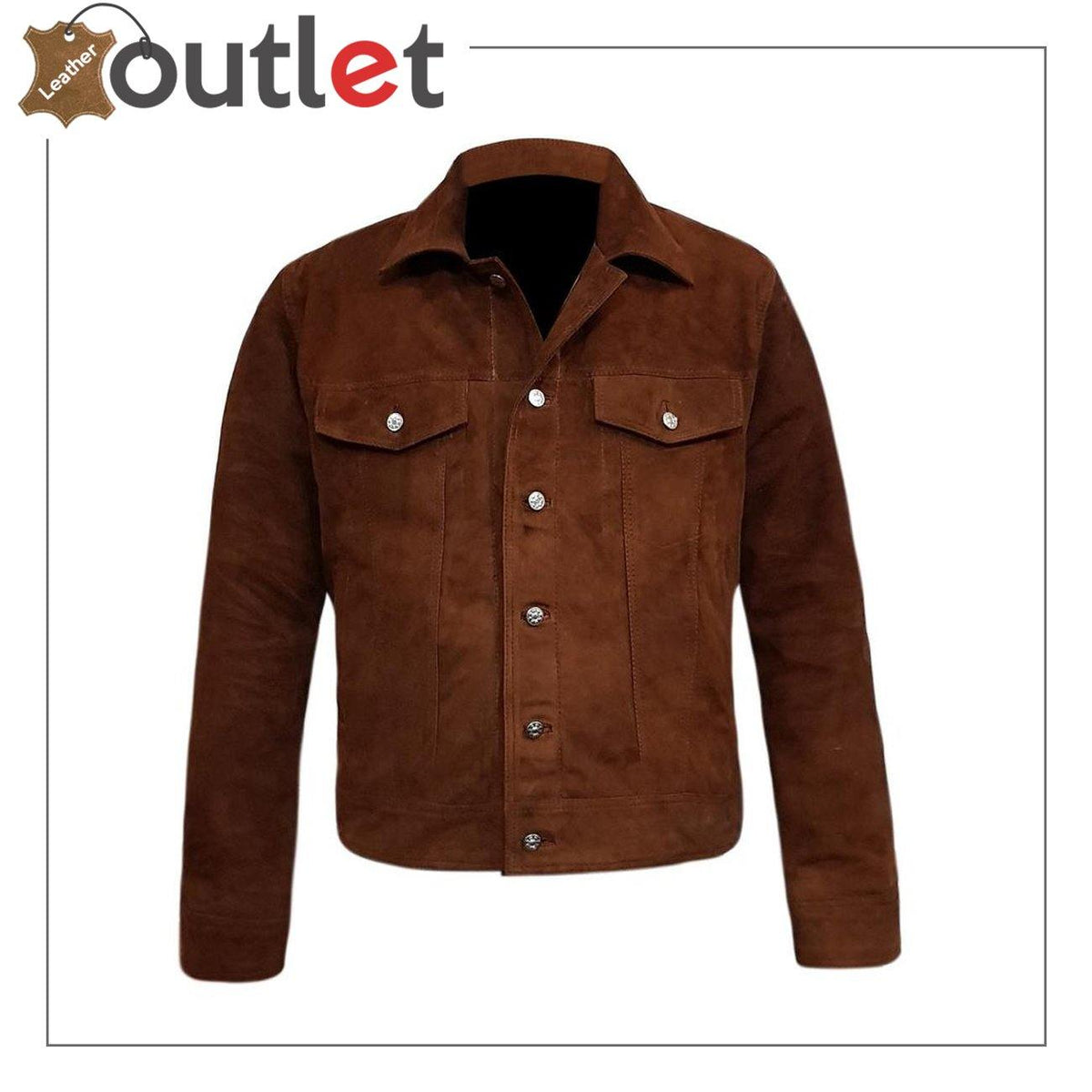 Men's Suede Leather Shirt Jacket | Brown Distressed