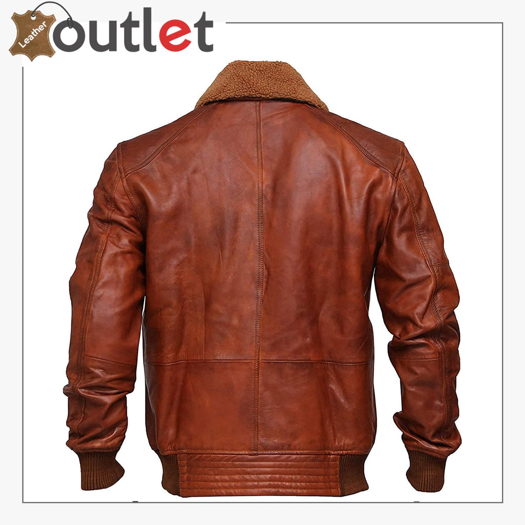 Men's Aviator Brown Air force Bomber A2 Flight Distressed Leather Jacket