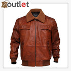 Men's Aviator Brown Air force Bomber A2 Flight Distressed Leather Jacket