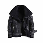 Men's B3 Bomber Hooded Faux Leather Jacket