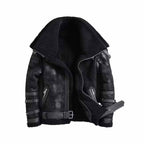 Men's B3 Bomber Hooded Faux Leather Jacket