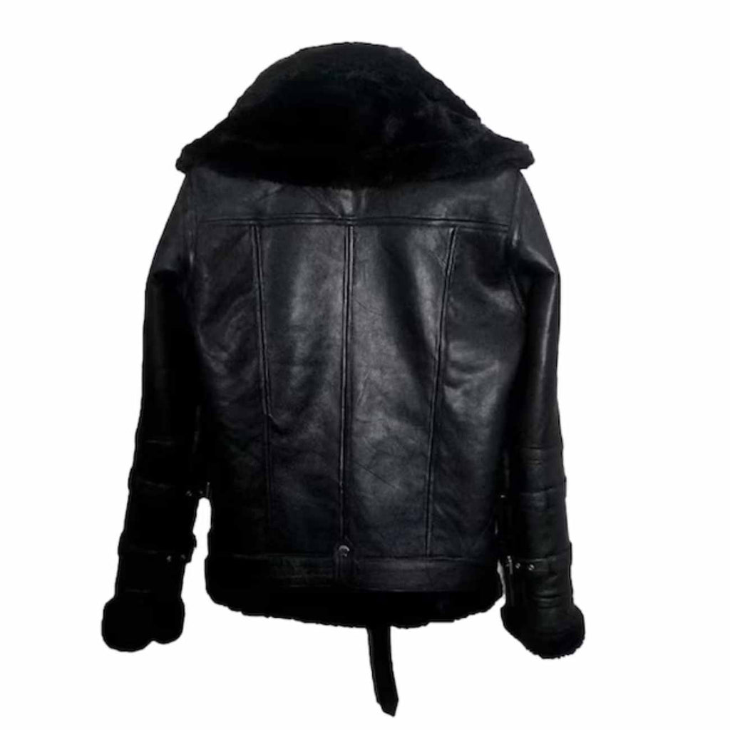 Men's B3 Bomber Hooded Faux Leather Jacket