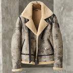 Men’s Fur B3 Flight Aviator Biker Bomber Premium Shearling Jacket 2022