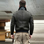 Fashion Men's B3 RAF Aviator Sheepskin Shearling Leather Bomber Jacket