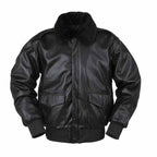 Men's Black Pilot Leather Bomber Jacket