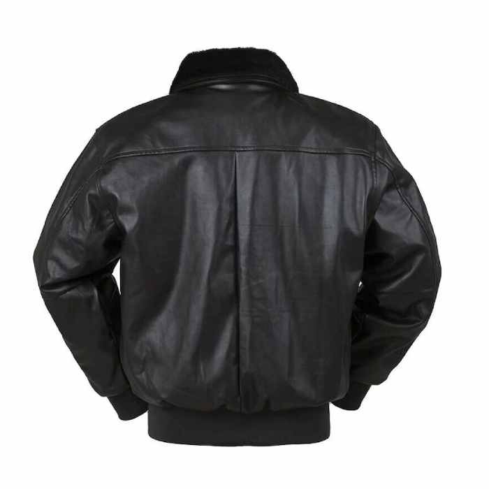 Men's Black Pilot Leather Bomber Jacket