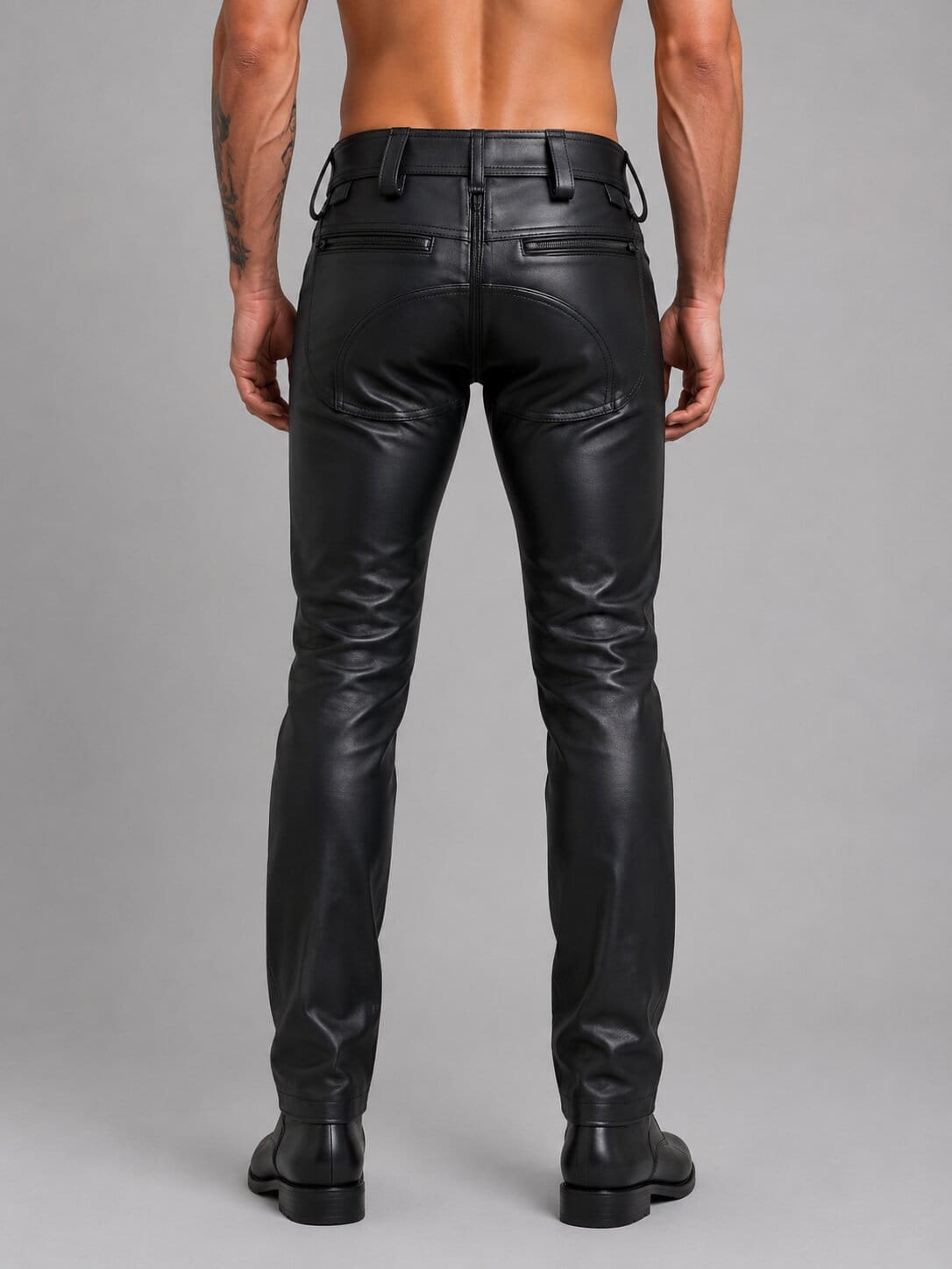 Men's Black Real Leather Pants - Premium Modern Design