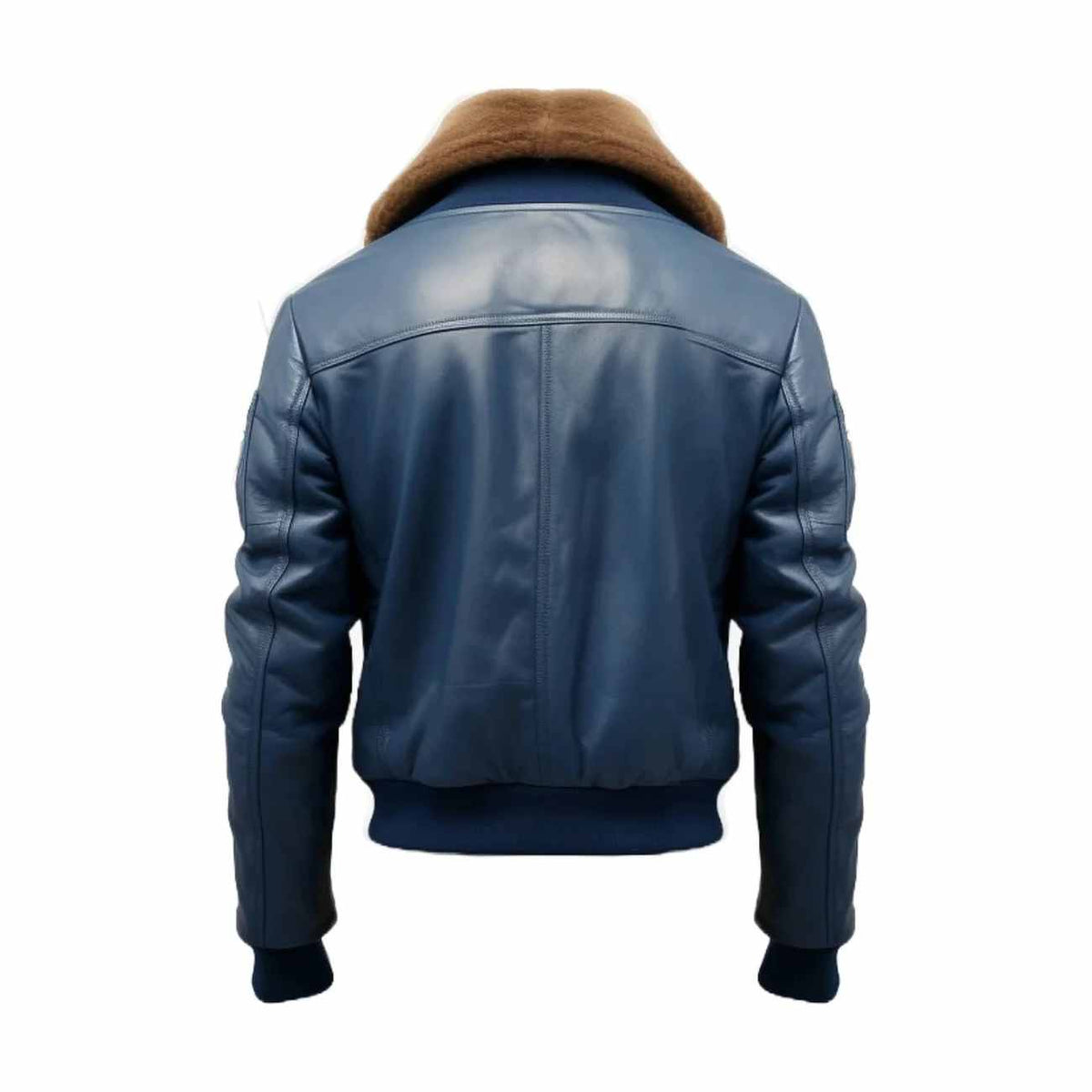 Men's Blue Flight Bomber Biker Leather Jacket