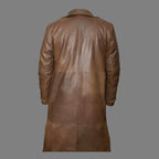 Men's Brown Leather Trench Coat Real Lambskin Leather