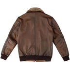 Men’s Chocolate Brown Leather Bomber Jacket – Classic Fit & Timeless Style