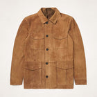 Men’s Custom Brown Suede Leather Field Jacket