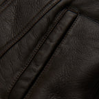 Men's Dark Brown Sheepskin Flying Plain Trucker Jacket