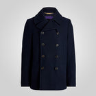 Men's Double Breasted Premium Wool Blue Pea Coat