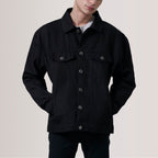 Eddie Black Oversized Denim Trucker Jacket