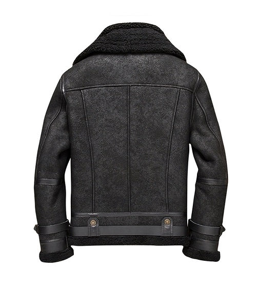 Men’s Flight B3 Aviator Shearling Bomber Jacket by Avanzar