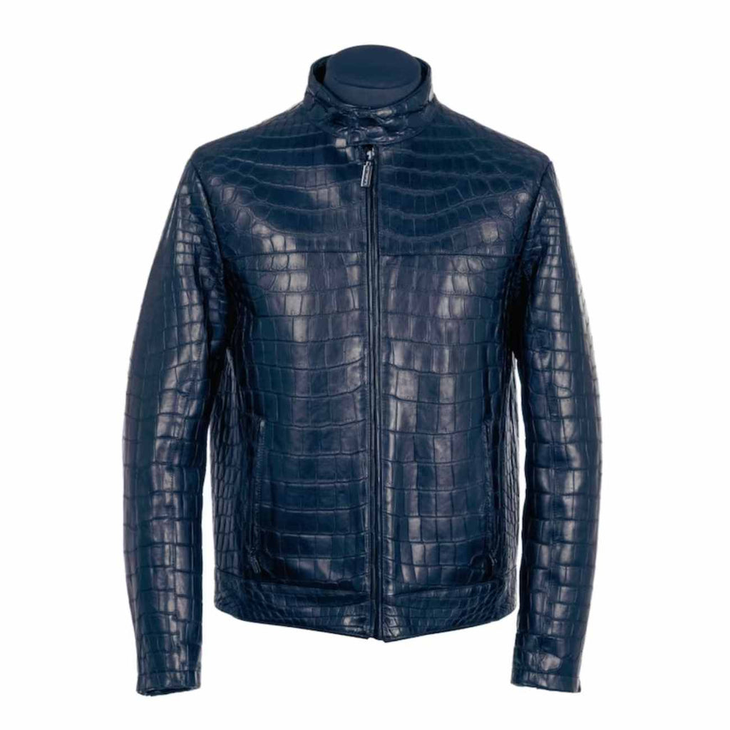 Men's Genuine Cowhide Crocodile Print Jacket