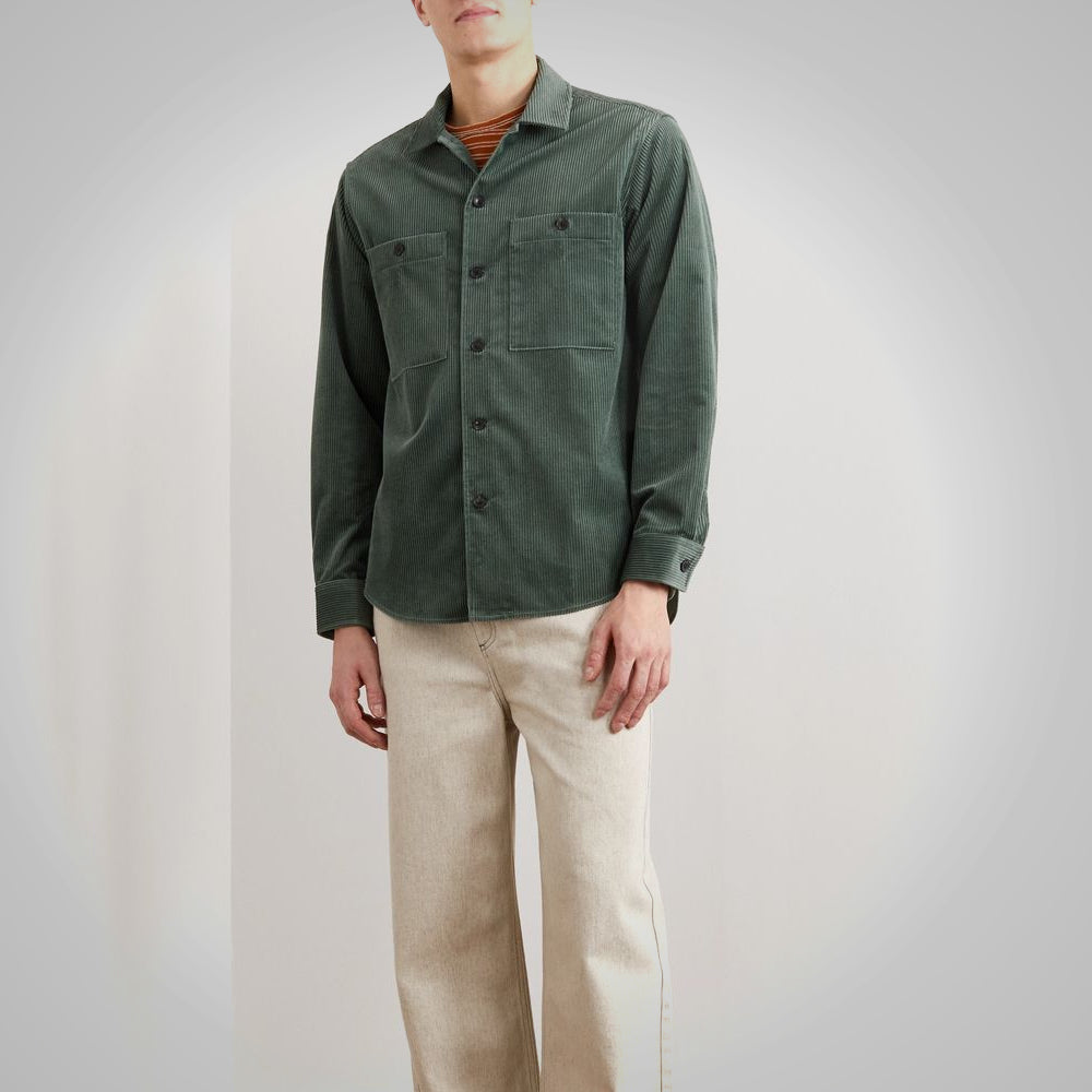 Men's Green Full Sleeves Corduroy Jacket