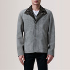 Henrik Grey Suede Cafe Racer Jacket