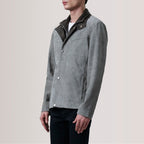 Henrik Grey Suede Cafe Racer Jacket