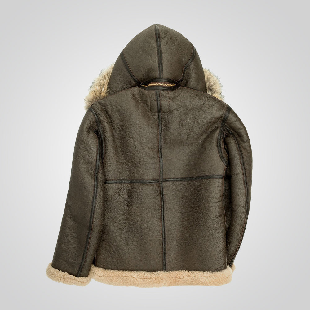 Men's Hooded B3 RAF Aviator Sheepskin Jacket