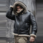 Men's Hooded RAF Aviator B3 Sheepskin Black Shearling Jacket
