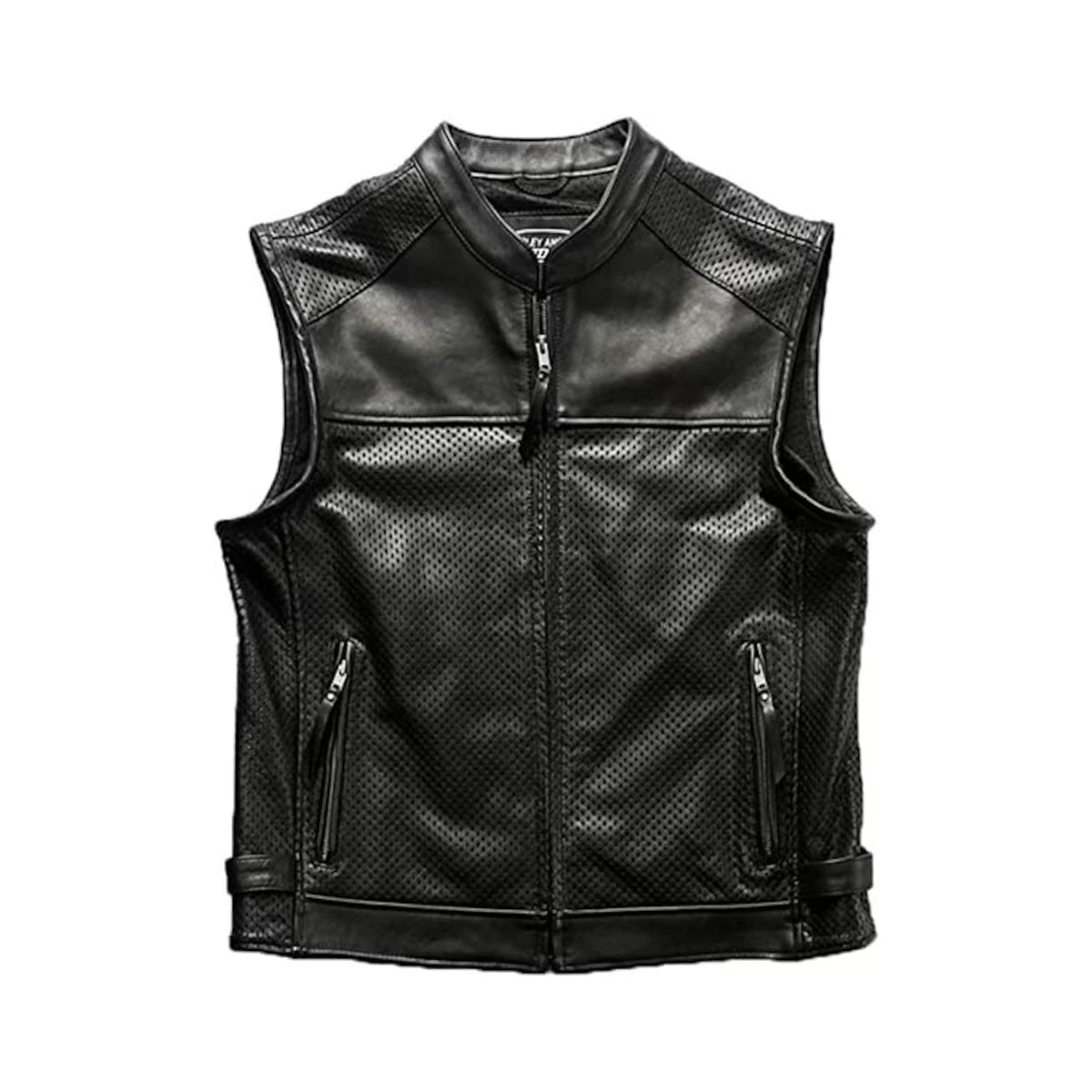 Men's Iconic Biker Black Leather Vest