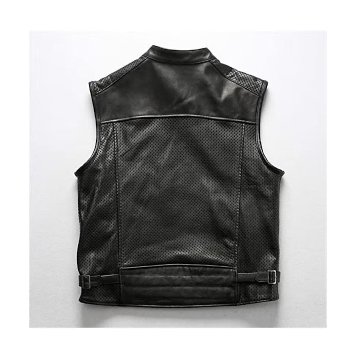 Men's Iconic Biker Black Leather Vest