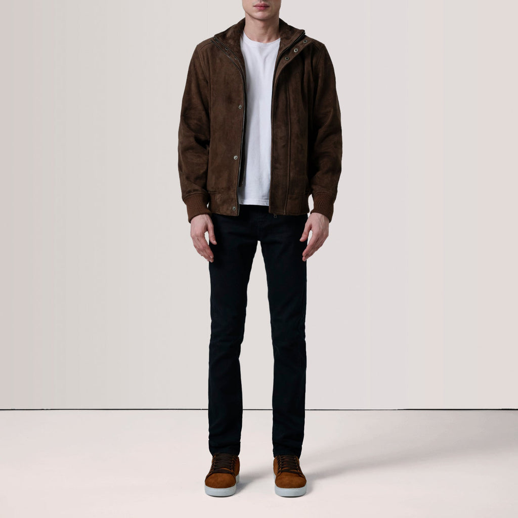 Lester Brown Suede Bomber Jacket