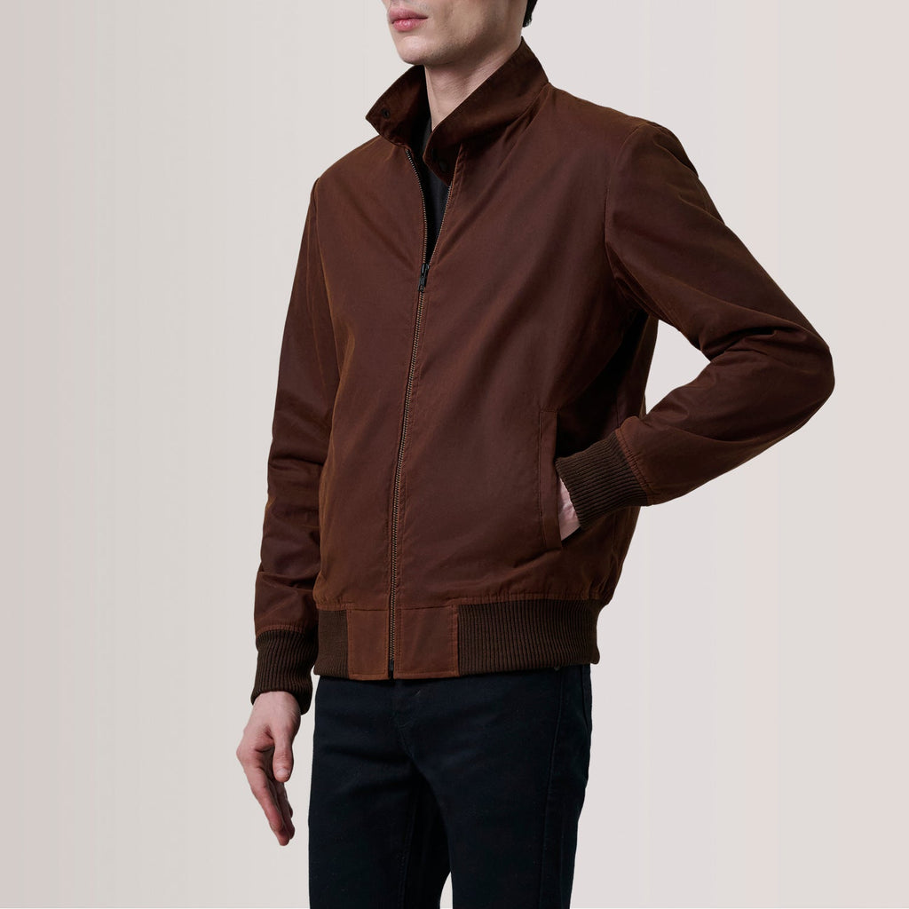Morrison Brown Canvas Bomber Jacket