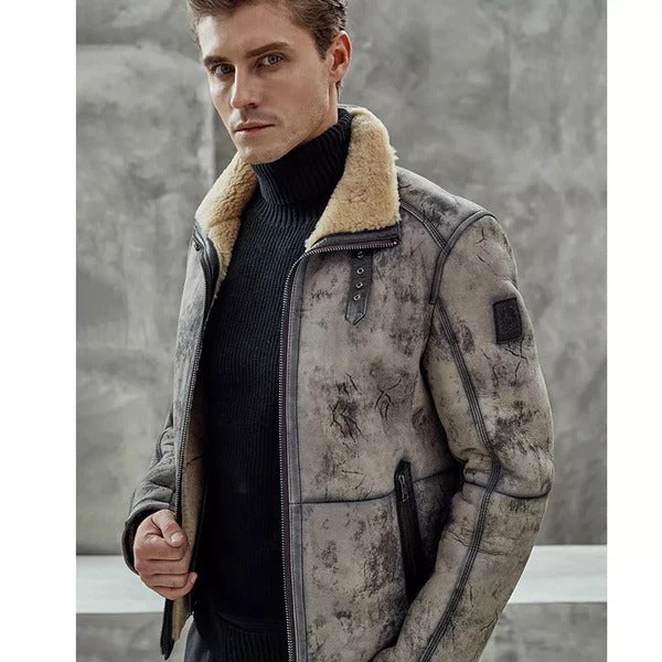 Men’s Premium Shearling B3 Flight Bomber Jacket
