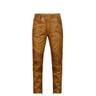 Men's Burnt Brown Leather Pants | Sheepskin Biker Style