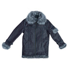 Men's Black Shearling Flight Aviation Jacket - Cold Inferno