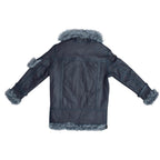Men's Black Shearling Flight Aviation Jacket - Cold Inferno