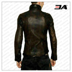 Men's Shirt Jacket Distressed look Real Soft Genuine Waxed Leather Shirt