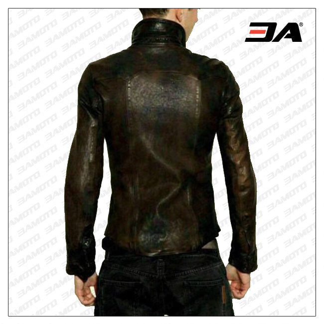 Men's Shirt Jacket Distressed look Real Soft Genuine Waxed Leather Shirt