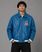 Men’s Teal Varsity Leather Bomber Avirex Jacket