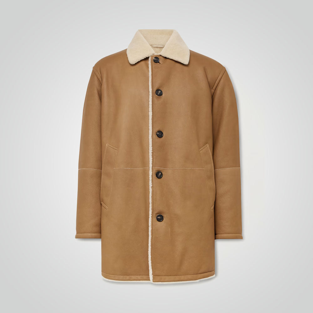 Men's WW Bomber Sheepskin Leather Shearling Coat