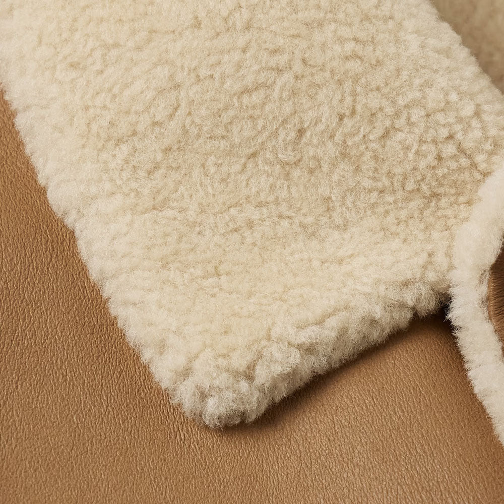 Men's WW Bomber Sheepskin Leather Shearling Coat