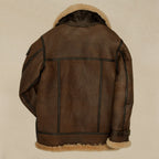 Men's WWII B3 bomber Sheepskin Shearling Long Coat