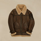 Men's WWII B3 bomber Sheepskin Shearling Long Coat