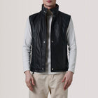 Zane Black Leather Vest